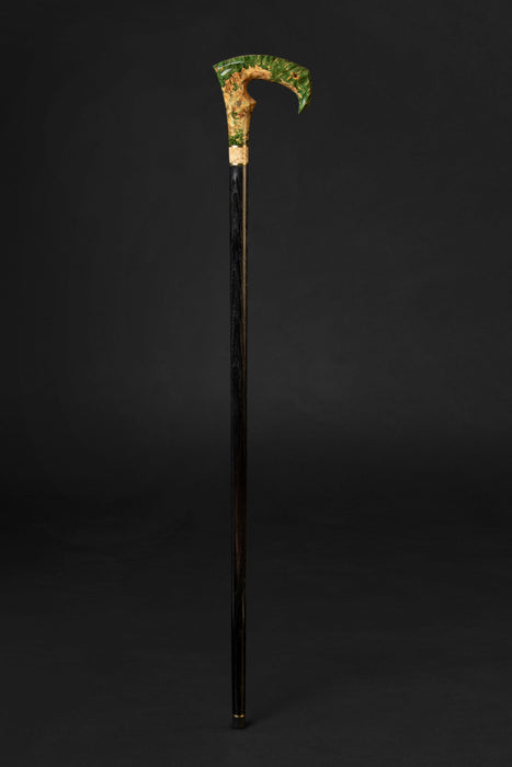 Modern Green Burl Handle Walking Cane, Comfortable Style