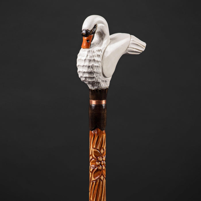 Stylish Swan Walking Stick, Swan Walking Cane Wooden