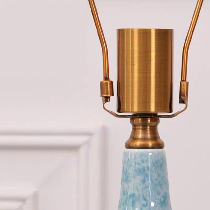 Modern Table Lamp with Ceramic Base and Fabric Shade