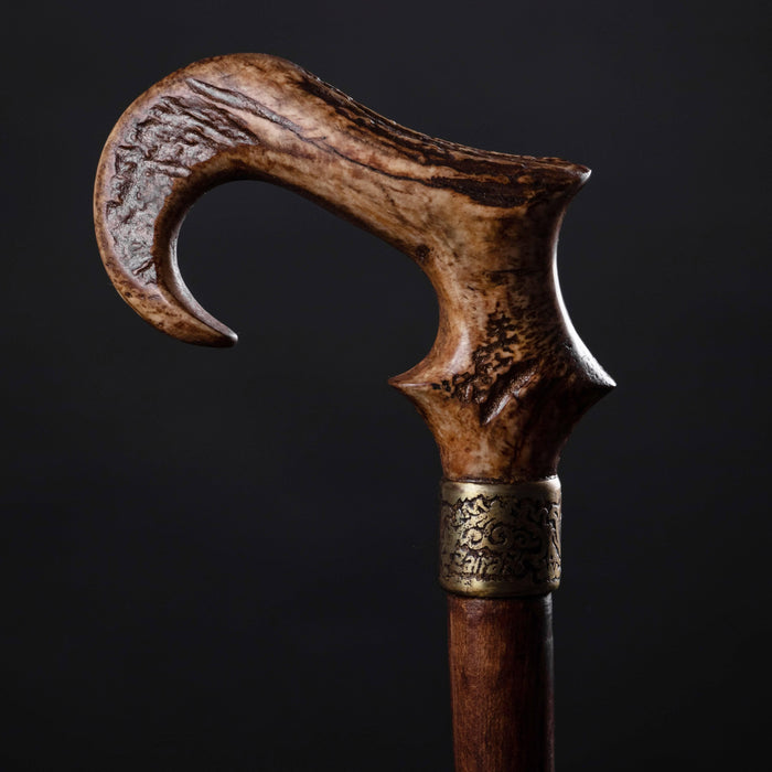 Сollectible Ram's Horn Walking Stick - Rare Ram's Horn Stick