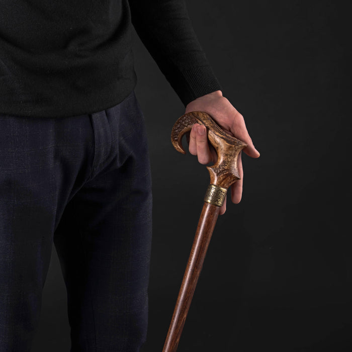 Сollectible Ram's Horn Walking Stick - Rare Ram's Horn Stick