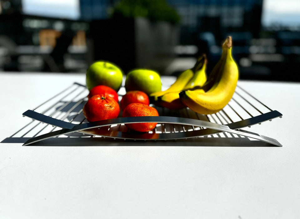 Curved Hammock-Inspired Tray – Brushed Stainless Steel