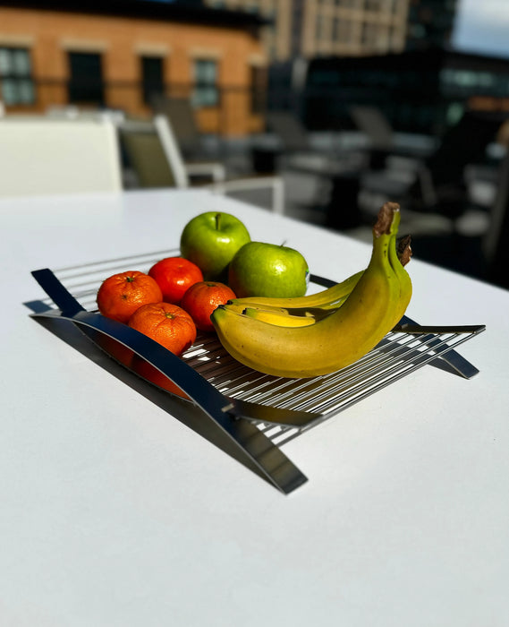 Curved Hammock-Inspired Tray – Brushed Stainless Steel