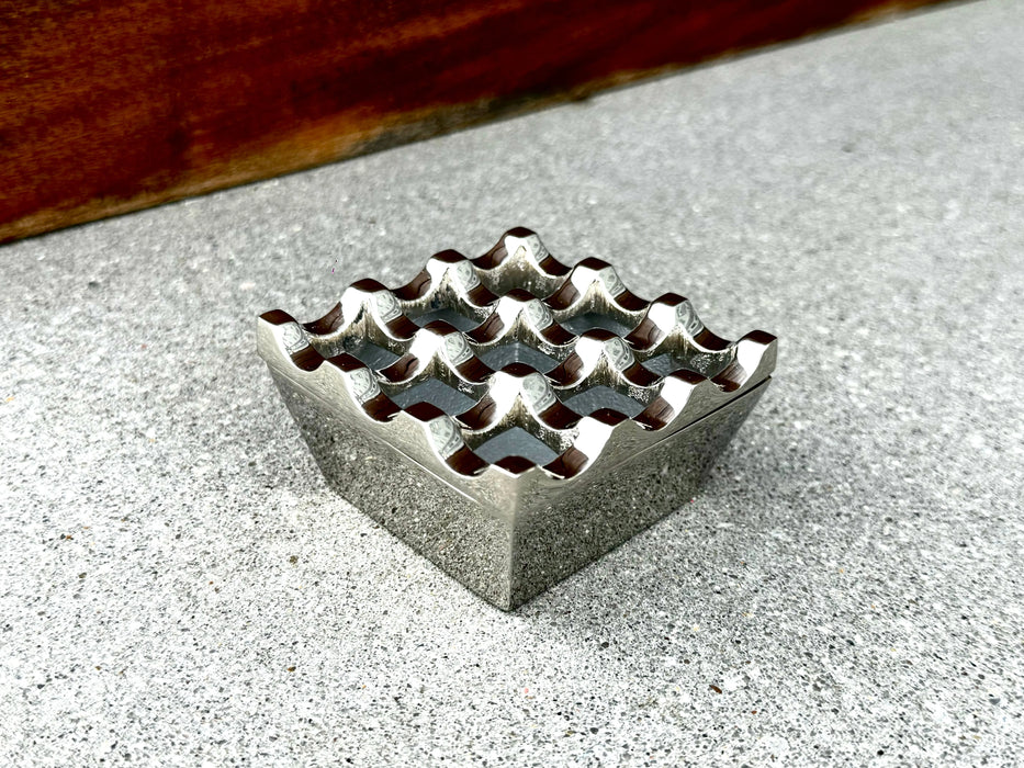 Stainless Steel Chrome Ashtray – 9-Hole Windproof Design