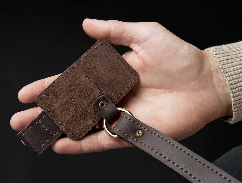 Walking Stick Wrist Cord - 1 Clamp Dark Brown Wrist Strap