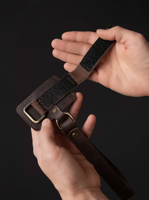 Walking Stick Wrist Cord - 1 Clamp Dark Brown Wrist Strap