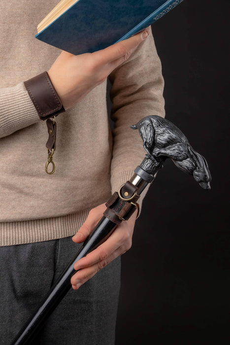 Leather Wrist Strap + Wristband For Walking Sticks and Canes
