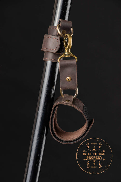 Leather Wrist Strap + Wristband For Walking Sticks and Canes
