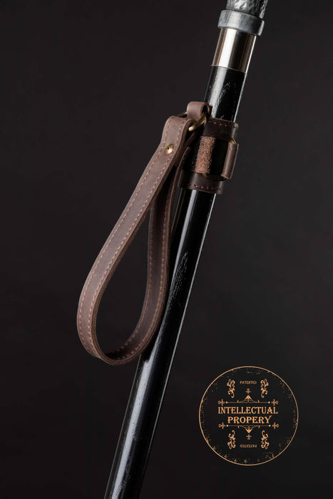 Walking Stick Wrist Cord - 1 Clamp Dark Brown Wrist Strap