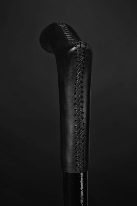 Leather Walking Canes for Men & Women Black - Elegant Handle