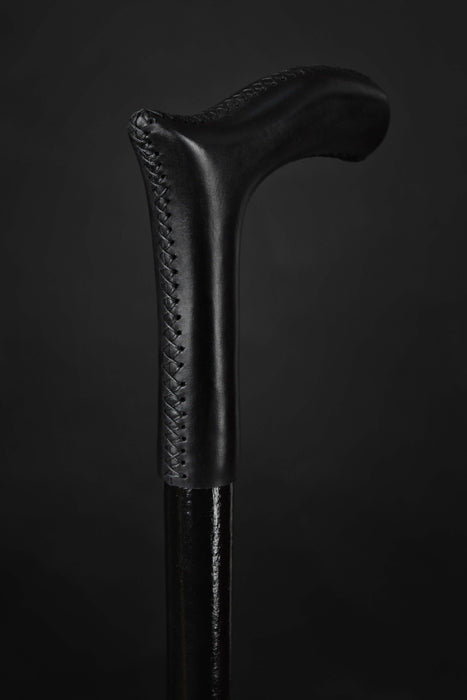Leather Walking Canes for Men & Women Black - Elegant Handle