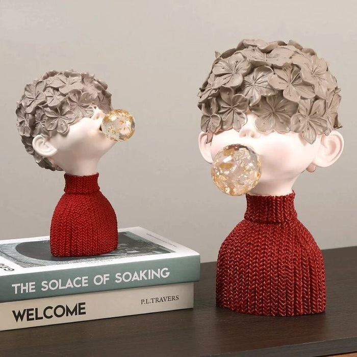 Bubble Boy Figurine Elegant Style Home Decor