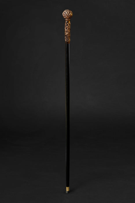 Victorian Antique Walking Stick Presentation Cane - Gold-Tone
