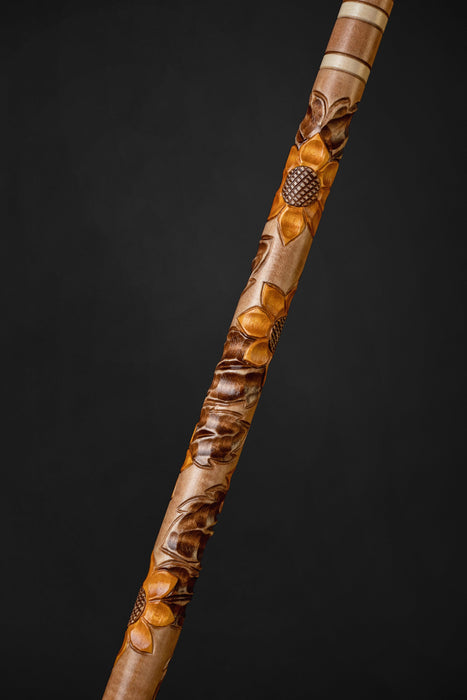 Luxurious Women Cane Sunflower Ornaments, Hand-Carved