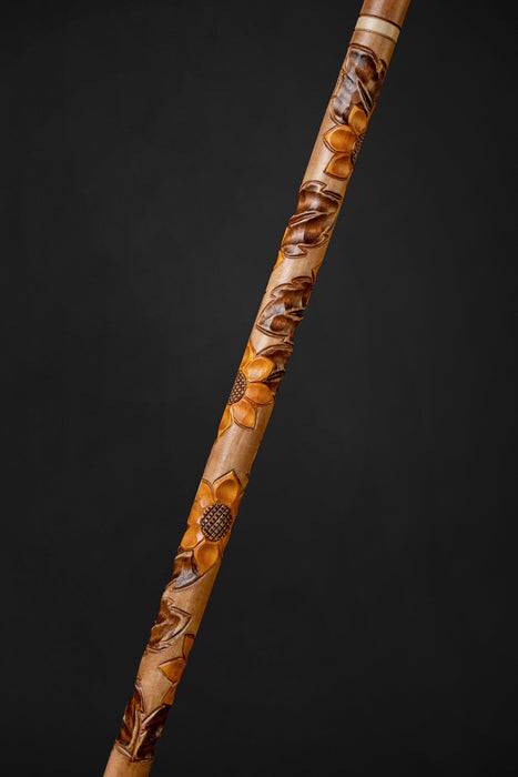 Luxurious Women Cane Sunflower Ornaments, Hand-Carved