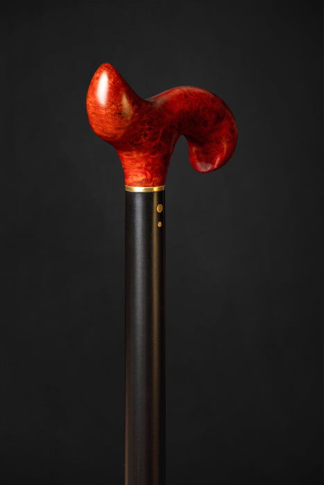Ergonomic Red Maple Burl Walking Cane with Comfortable Hand Grip