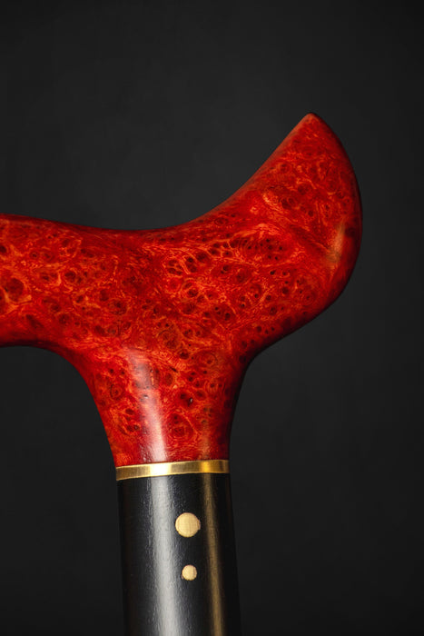 Ergonomic Red Maple Burl Walking Cane with Comfortable Hand Grip