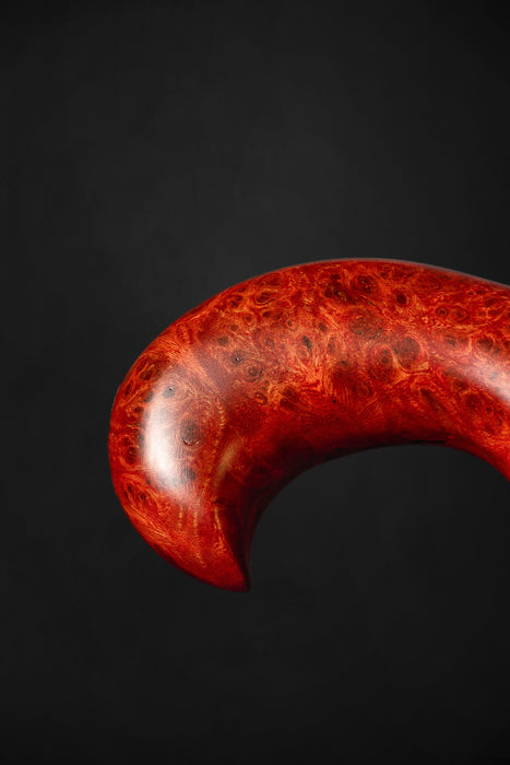 Ergonomic Red Maple Burl Walking Cane with Comfortable Hand Grip