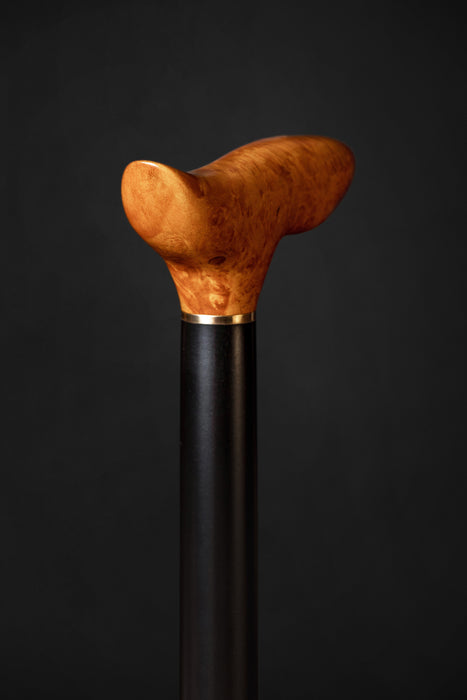 Handcrafted Exotic Burl Wood Walking Stick – Polished Luxury Cane