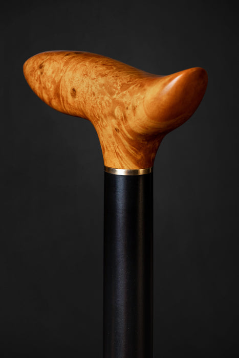 Handcrafted Exotic Burl Wood Walking Stick – Polished Luxury Cane
