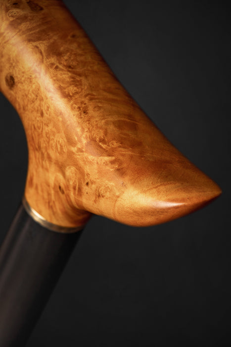Handcrafted Exotic Burl Wood Walking Stick – Polished Luxury Cane