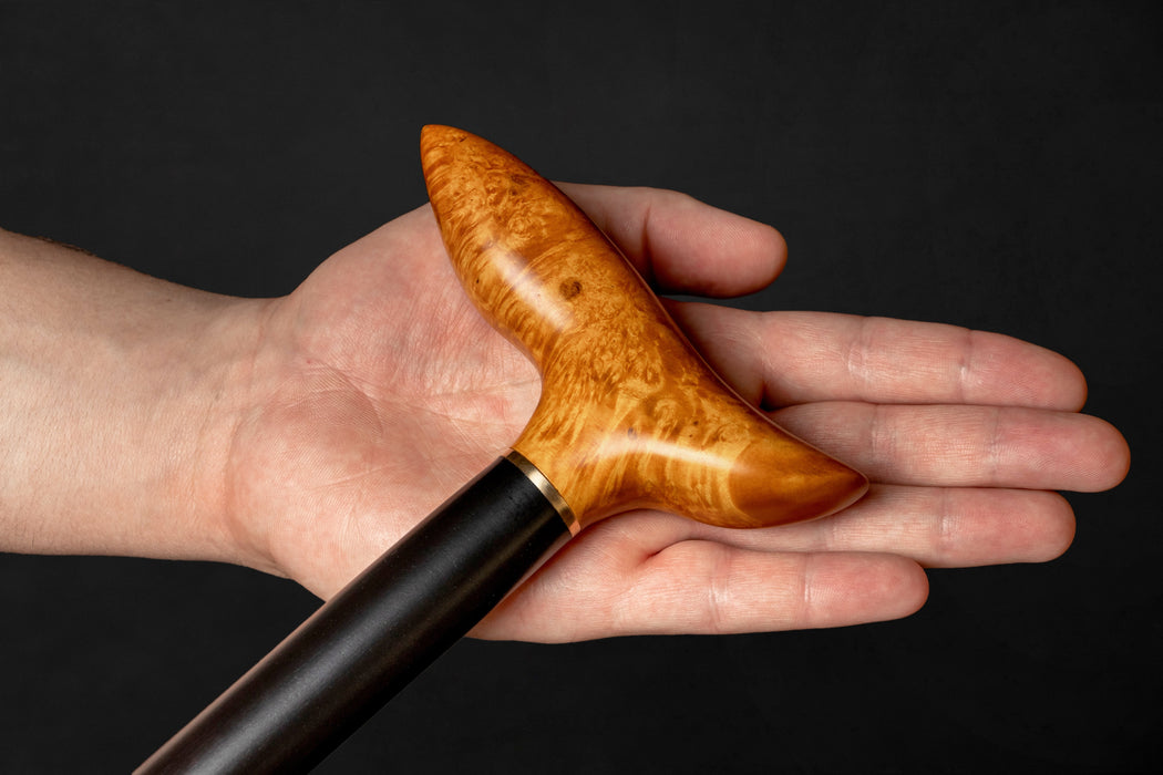 Handcrafted Exotic Burl Wood Walking Stick – Polished Luxury Cane