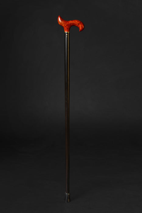 Ergonomic Red Maple Burl Walking Cane with Comfortable Hand Grip