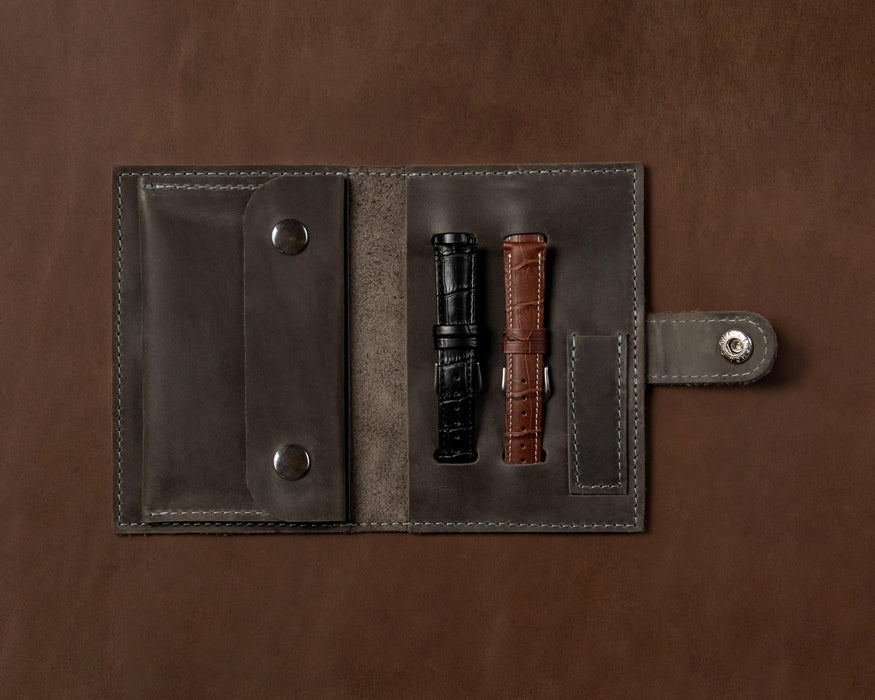 Leather Watch And Strap Case, Travel Accessories, Pouch Watch