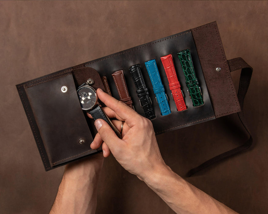 Leather Watch Strap Case, Travel Accessories, Pouch Watch Strap