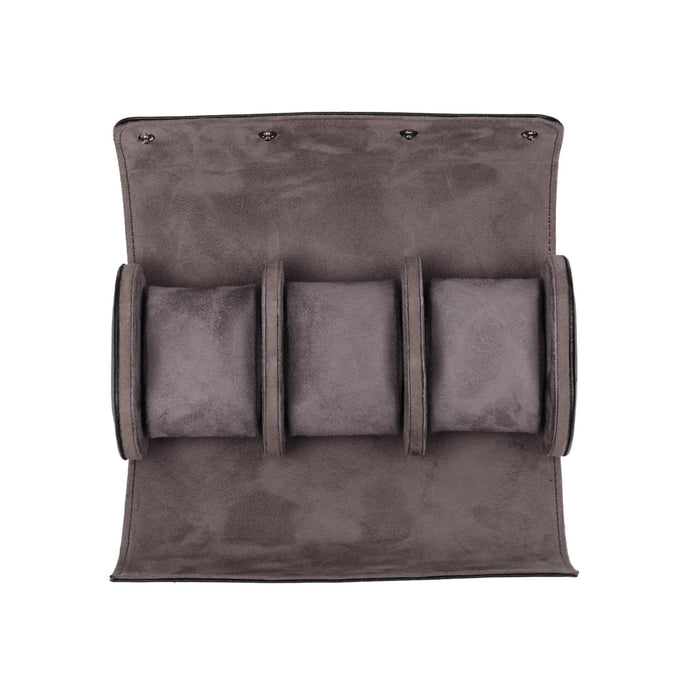 Watch Case Grey, Premium Leather and Flannel Protection