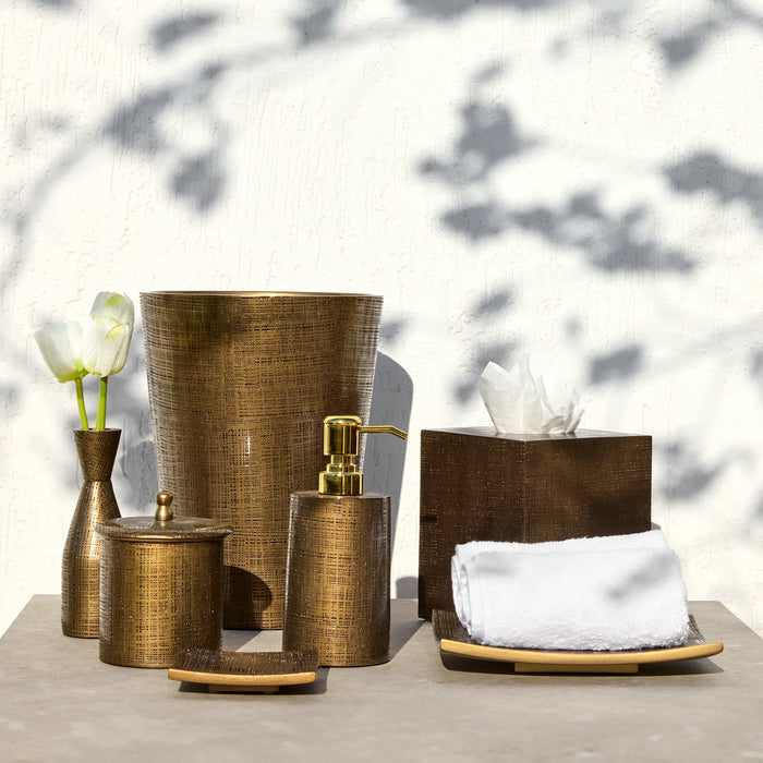 Vintage-Inspired Resin Bathroom Set – Jacquard Design, 7-Piece
