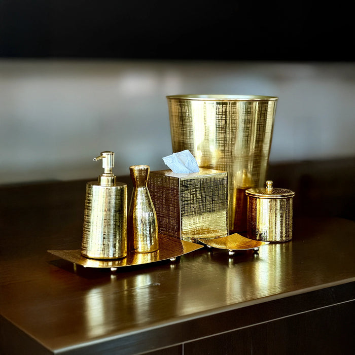 Gold Brass Bathroom Accessory Set – 7-Piece Luxury Design