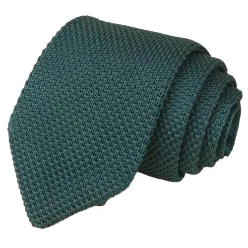 Solid Jade Green Knitted Tie for Stylish Men