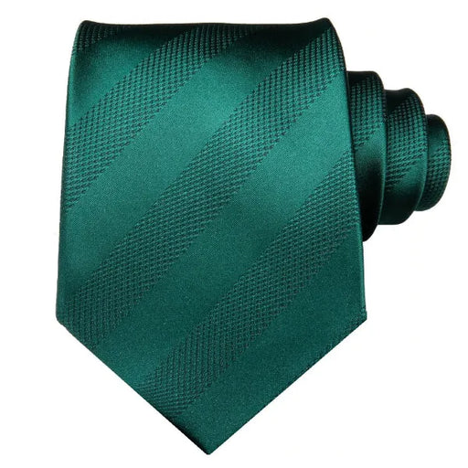 Silk Tie for Men in Classy Jade Green with Stripes