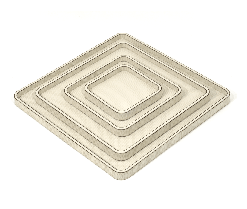 Stylish Jane Square Tray with Non-Slip Waterproof Surface