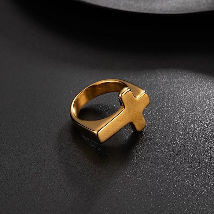Unique Elagant Savior Ring Gold Men's