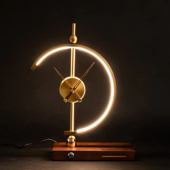 Designer Clock-Work Lamp with Wireless Charging