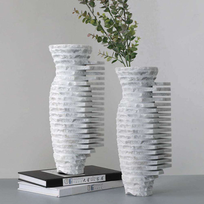 ILLUSION Natural Marble Designer Vase