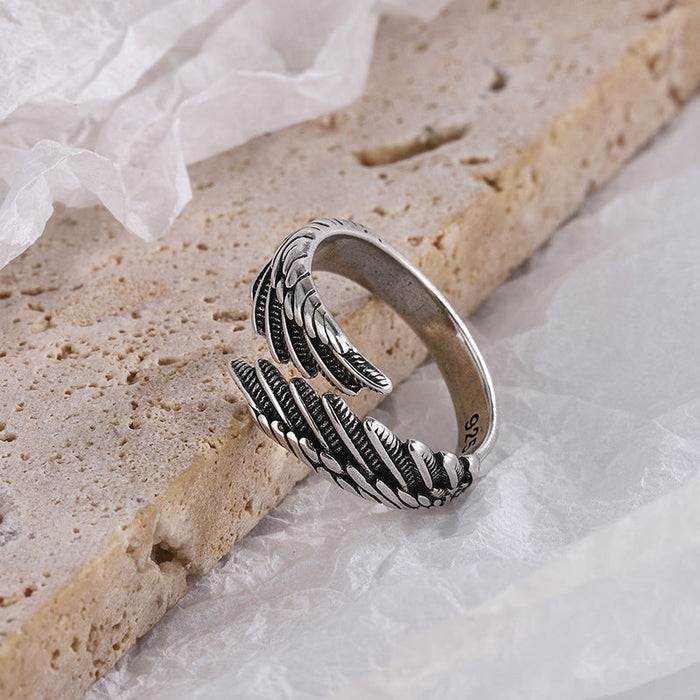 Unique Double Angel Wing Feather Ring