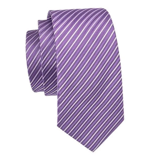 Silk Necktie for Men in Classy Lavender Stripes
