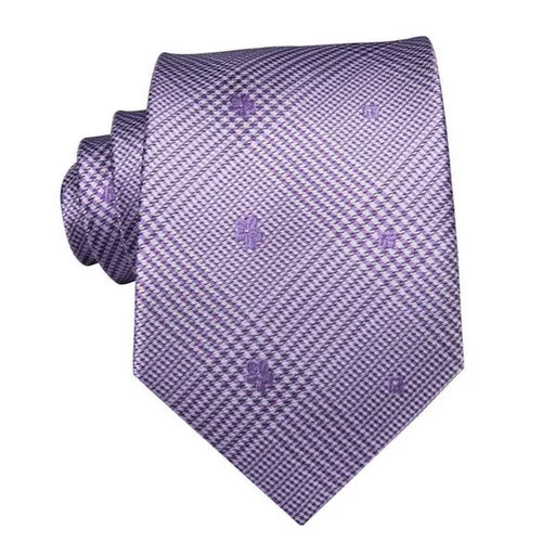 Lavender Tartan Silk Tie for Men - Classy and Elegant Accessory