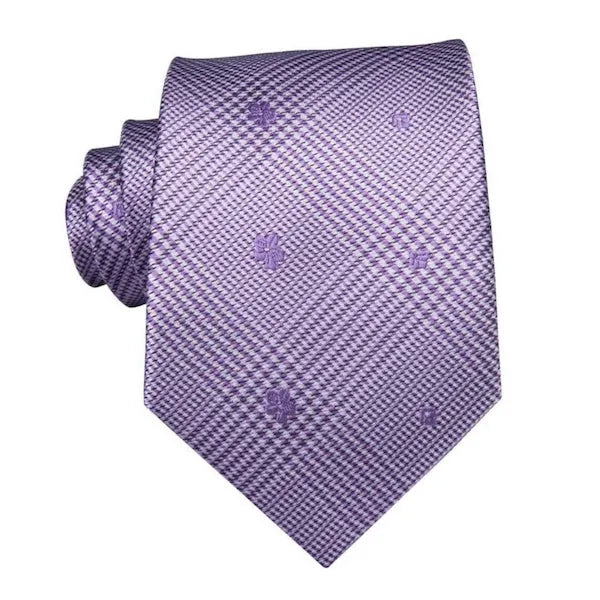 Lavender Tartan Silk Tie for Men - Classy and Elegant Accessory