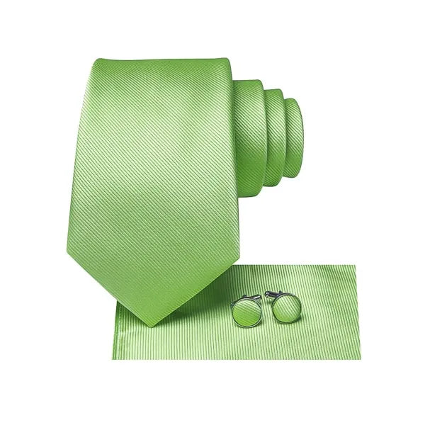 Light Green Striped Silk Tie for Classy Men