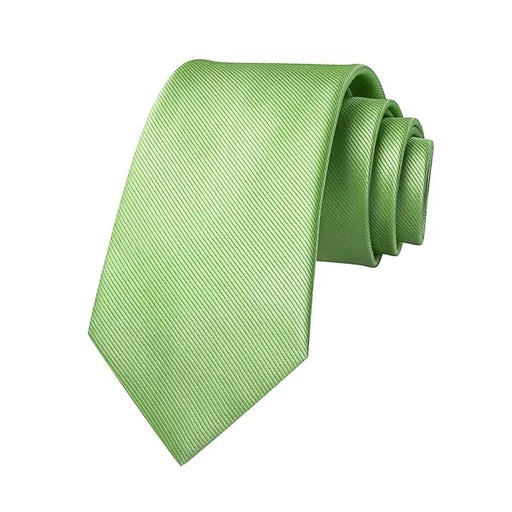 Light Green Striped Silk Tie for Classy Men