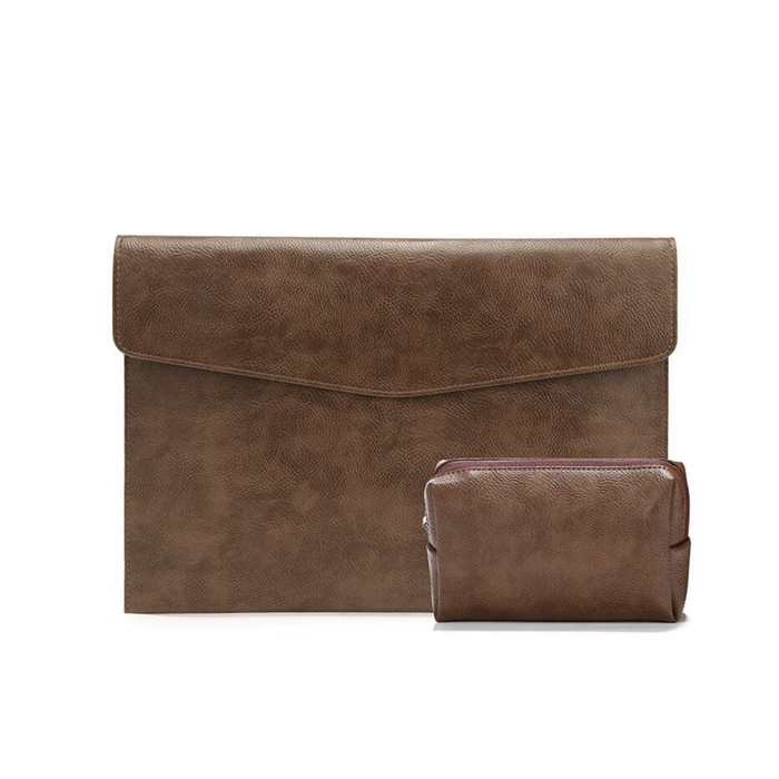 Leather Sleeve Case with Pouch Bag for Apple MacBook 13.3 Inches