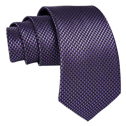 Elegant Lilac Hexagon Silk Necktie for Men