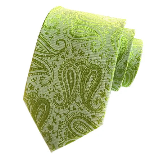 Lime Green Paisley Tie for Classy Men Elegant Accessory for Formal Events