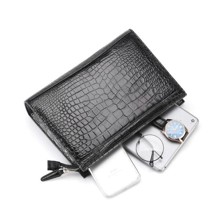 Men's Genuine Crocodile Leather Pouch – Classic Design