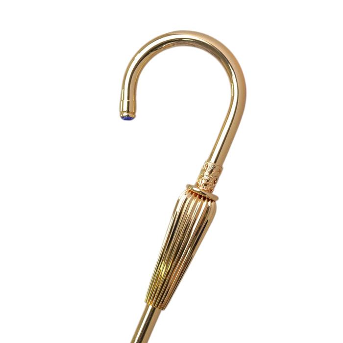 Premium Elegant Light Blue Umbrella with Gold-Plated Handle