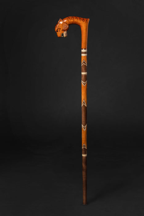 Tiger Walking Stick, Walking Cane Hand Carved - Handmade